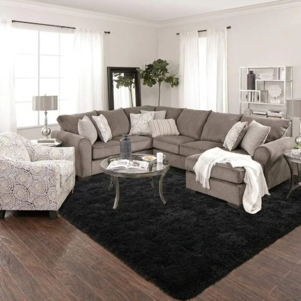 New 4x6 Black Shag Rug, Super Soft Fluffy Carpet for Home, Living Room & Nursery